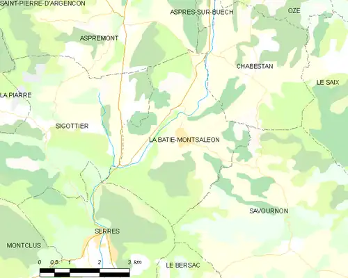 Detailkaart van de gemeente