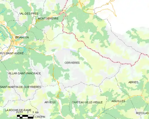 Detailkaart van de gemeente
