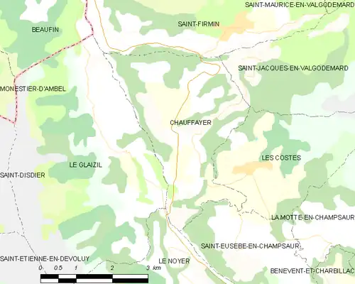 Detailkaart van de gemeente