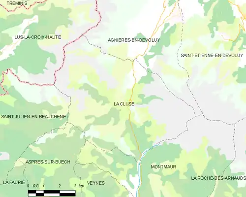 Detailkaart van de gemeente