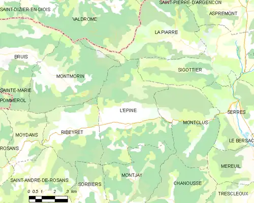 Detailkaart van de gemeente