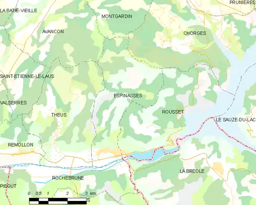 Detailkaart van de gemeente