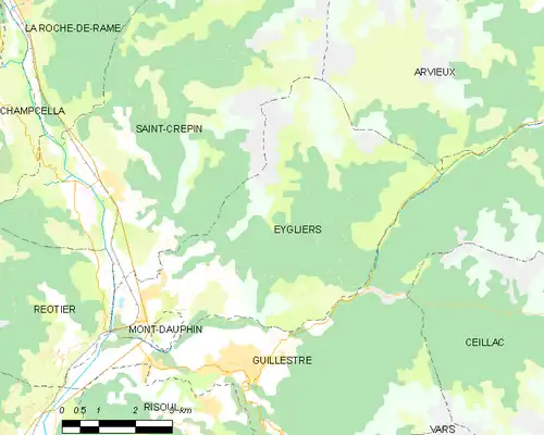 Detailkaart van de gemeente