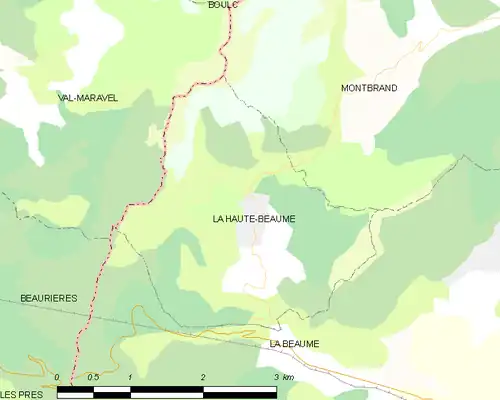 Detailkaart van de gemeente