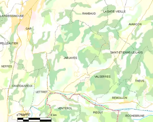 Detailkaart van de gemeente