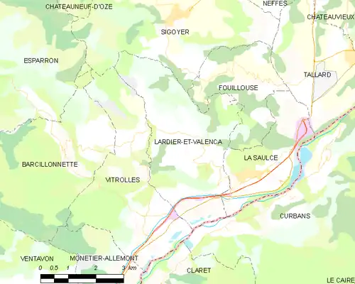 Detailkaart van de gemeente