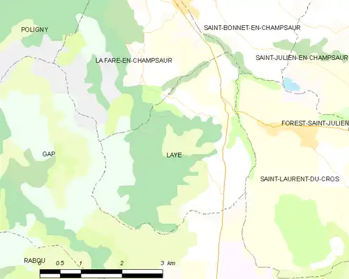 Detailkaart van de gemeente