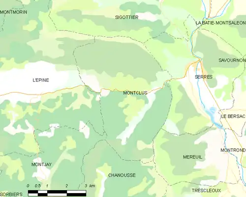 Detailkaart van de gemeente