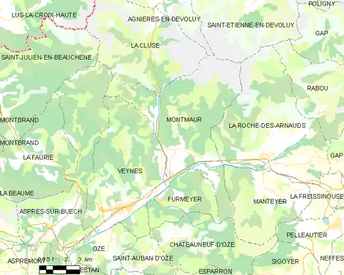 Detailkaart van de gemeente