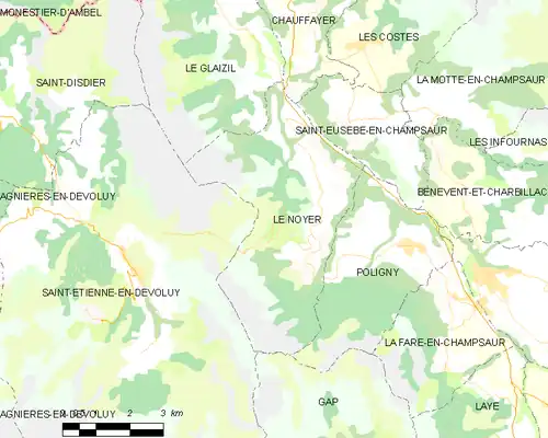 Detailkaart van de gemeente