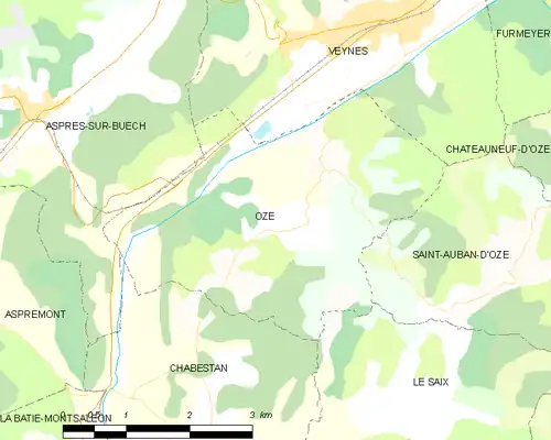 Detailkaart van de gemeente