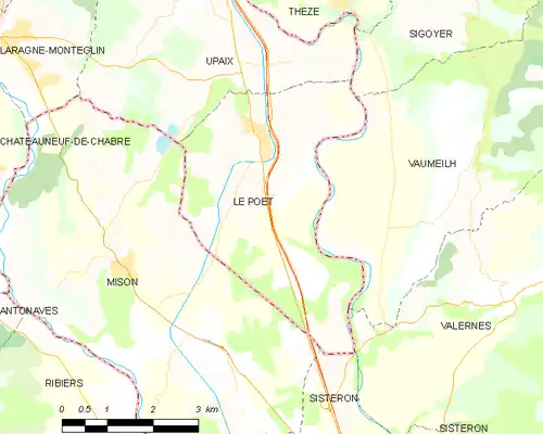 Detailkaart van de gemeente