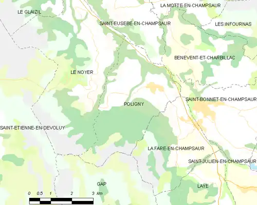 Detailkaart van de gemeente