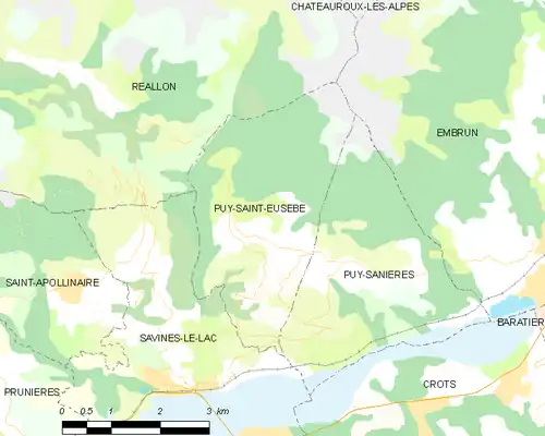 Detailkaart van de gemeente