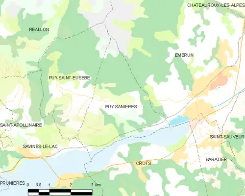 Detailkaart van de gemeente