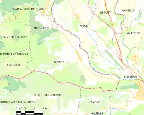 Detailkaart van de gemeente