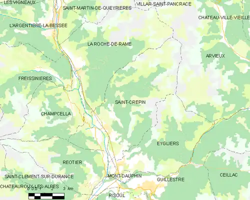 Detailkaart van de gemeente