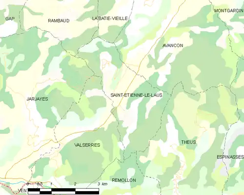 Detailkaart van de gemeente