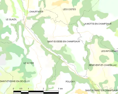 Detailkaart van de gemeente