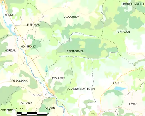 Detailkaart van de gemeente