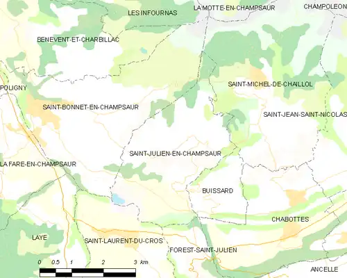 Detailkaart van de gemeente