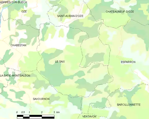 Detailkaart van de gemeente