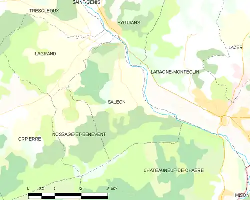 Detailkaart van de gemeente