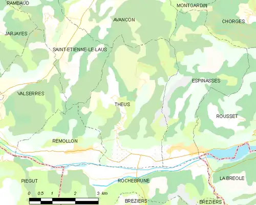 Detailkaart van de gemeente