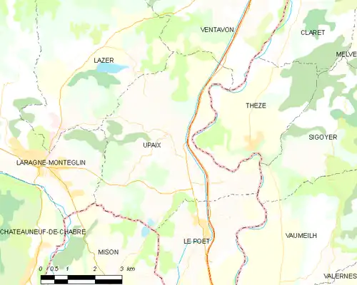 Detailkaart van de gemeente