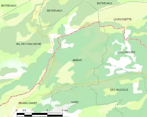 Detailkaart van de gemeente