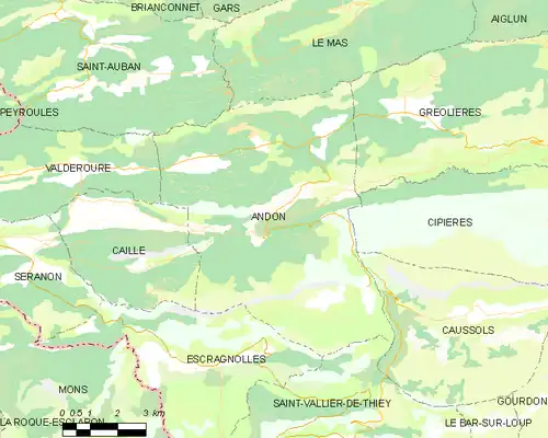 Detailkaart van de gemeente