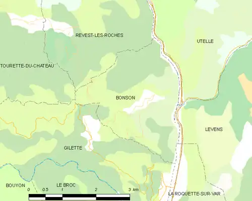 Detailkaart van de gemeente