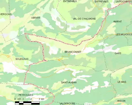 Detailkaart van de gemeente