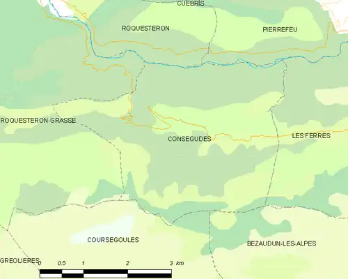 Detailkaart van de gemeente