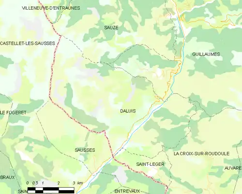 Detailkaart van de gemeente