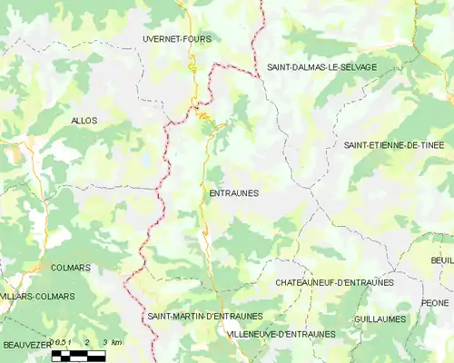 Detailkaart van de gemeente