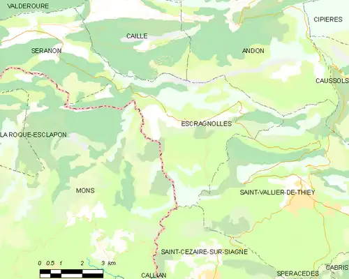 Detailkaart van de gemeente