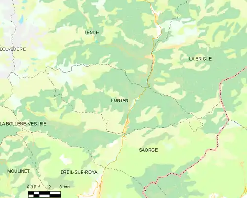 Detailkaart van de gemeente