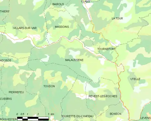 Detailkaart van de gemeente