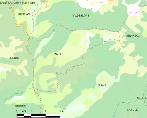 Detailkaart van de gemeente