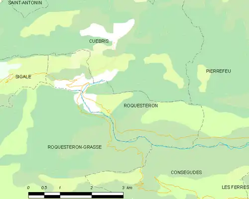 Detailkaart van de gemeente