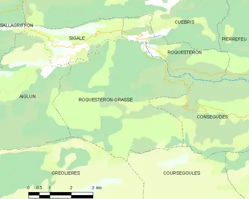 Detailkaart van de gemeente