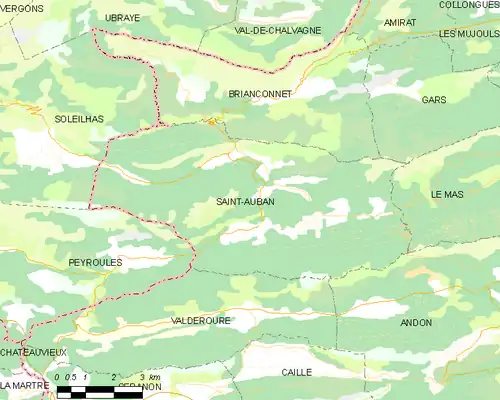 Detailkaart van de gemeente