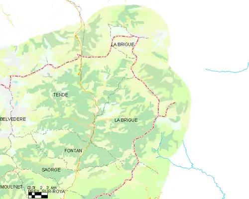 Detailkaart van de gemeente