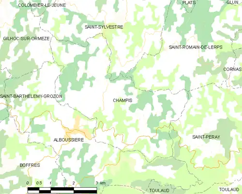 Detailkaart van de gemeente