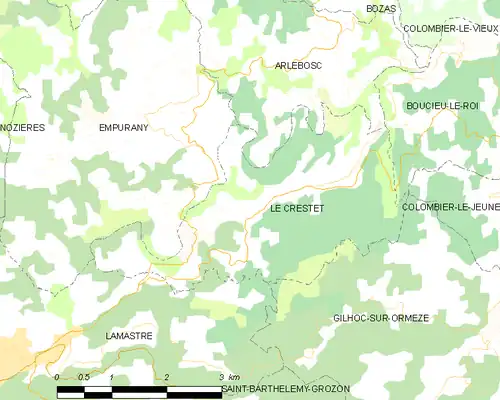 Detailkaart van de gemeente