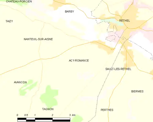 Detailkaart van de gemeente