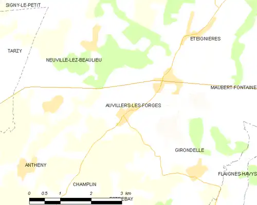 Detailkaart van de gemeente