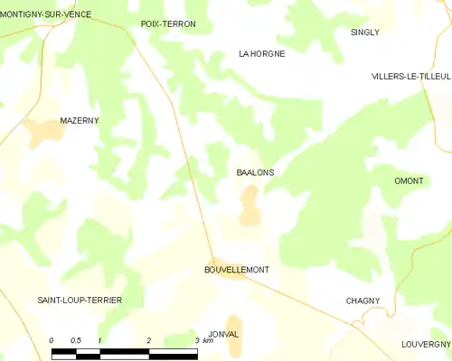 Detailkaart van de gemeente