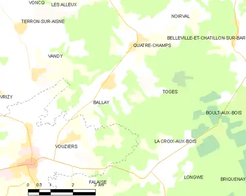 Detailkaart van de gemeente